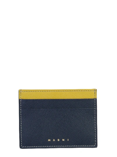 Shop Marni Wallet With Chain And Logo In Blue