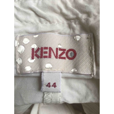 Pre-owned Kenzo Silk Shorts In White