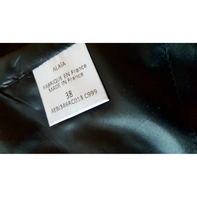 Pre-owned Alaïa Leather Mid-length Skirt In Black