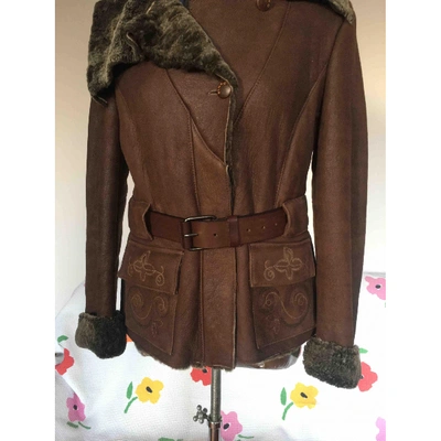 Pre-owned Pinko Biker Jacket In Brown