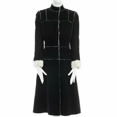 Pre-owned Alexander Mcqueen Wool Coat In Black