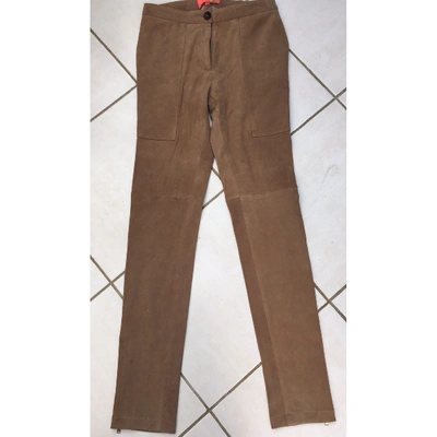 Pre-owned Manoush Slim Pants In Brown
