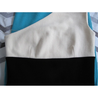 Pre-owned Fausto Puglisi Wool Mid-length Dress In Turquoise