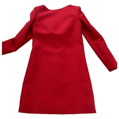 Pre-owned Valentino Wool Mini Dress In Red