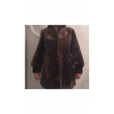 Pre-owned Sprung Frères Brown Shearling Coat