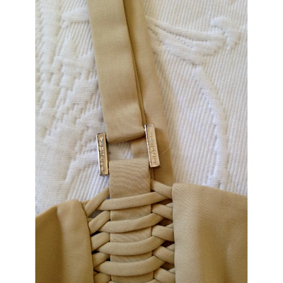 Pre-owned Versace Mini Dress In Beige