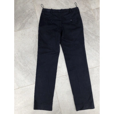 Pre-owned Carven Straight Pants In Blue