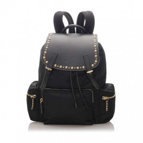 Pre Owned Burberry The Rucksack Black Cloth Backpack Modesens