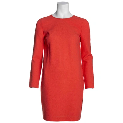 Pre-owned Victoria Beckham Wool Mini Dress In Orange