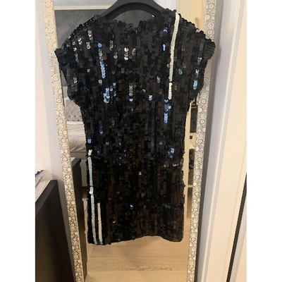 Pre-owned Caban Romantic Glitter Mini Dress In Black