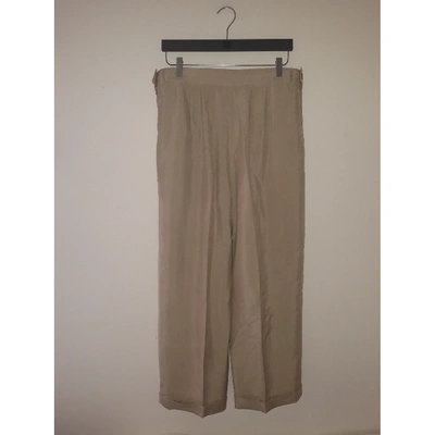 Pre-owned Chloé Linen Large Pants In Beige