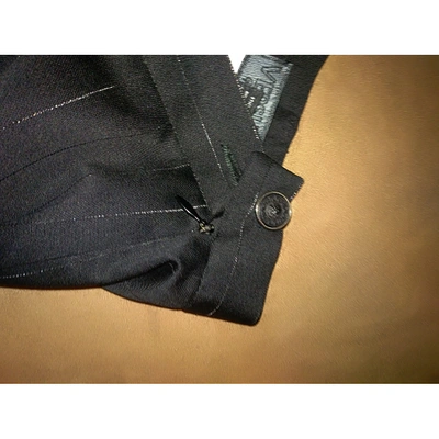 Pre-owned Versus Linen Trousers In Black