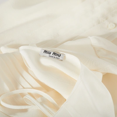 Pre-owned Miu Miu Silk Blouse In White