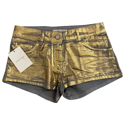 Pre-owned Pierre Balmain Gold Cotton - Elasthane Shorts
