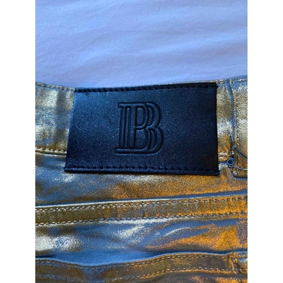 Pre-owned Pierre Balmain Gold Cotton - Elasthane Shorts