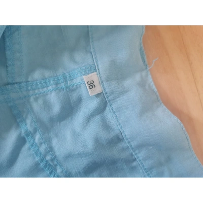 Pre-owned Manoush Straight Pants In Blue