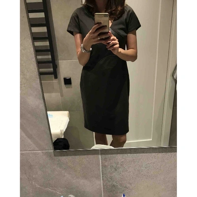 Pre-owned Hugo Boss Mid-length Dress In Khaki