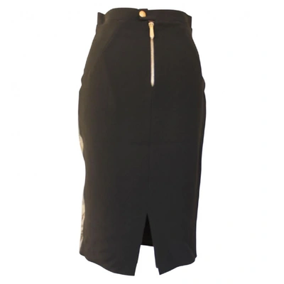 Pre-owned Francesco Scognamiglio Leather Mid-length Skirt In Black
