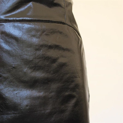 Pre-owned Francesco Scognamiglio Leather Mid-length Skirt In Black
