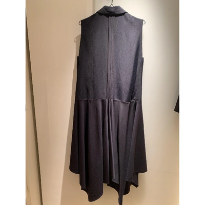 Pre-owned Schumacher Wool Maxi Dress In Navy