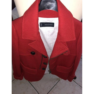 Pre-owned Dsquared2 Red Wool Coat