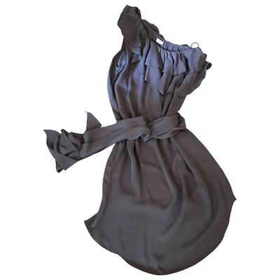 Pre-owned L Agence Silk Mid-length Dress In Brown