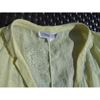 Pre-owned Versace Linen Blouse In Yellow