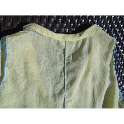 Pre-owned Versace Linen Blouse In Yellow