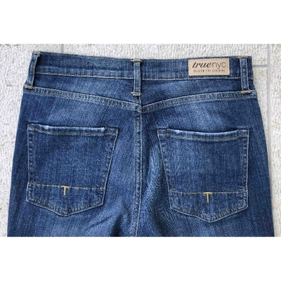 Pre-owned True Nyc Slim Jeans In Blue