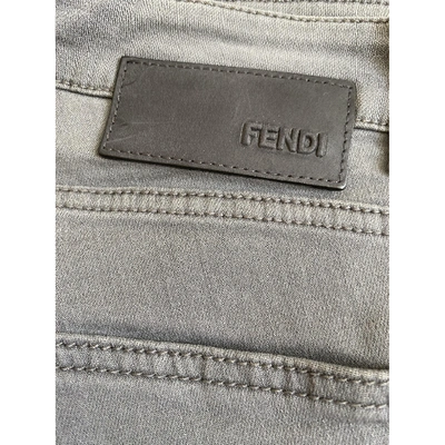 Pre-owned Fendi Slim Jeans In Grey