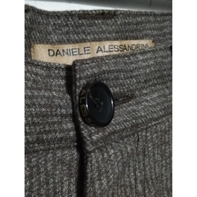 Pre-owned Daniele Alessandrini Wool Large Pants In Brown