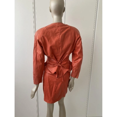Pre-owned Jitrois Leather Suit Jacket In Orange
