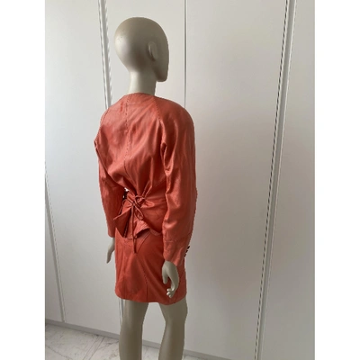 Pre-owned Jitrois Leather Suit Jacket In Orange