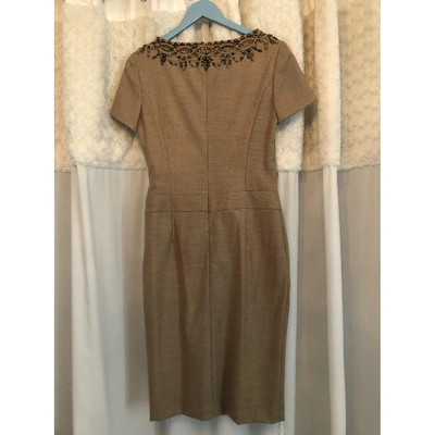 Pre-owned Escada Wool Mid-length Dress In Beige