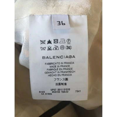 Pre-owned Balenciaga Silk Mini Dress In Orange