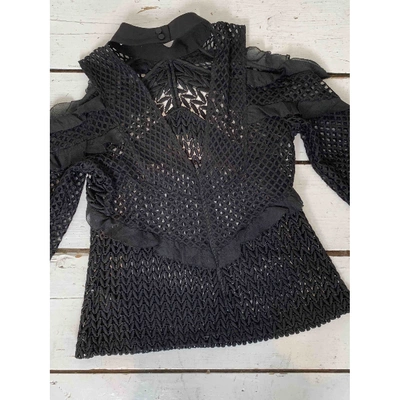 Pre-owned Self-portrait Lace Blouse In Black