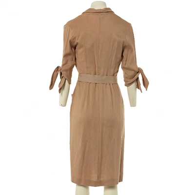 Pre-owned Luisa Beccaria Mid-length Dress In Beige
