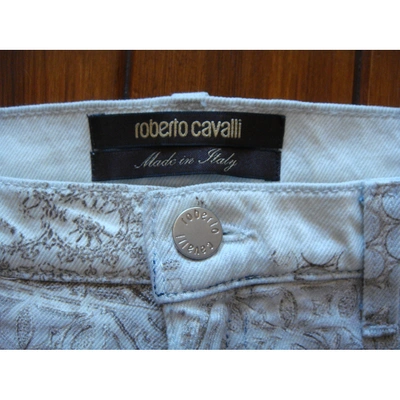 Pre-owned Roberto Cavalli Straight Jeans In Ecru