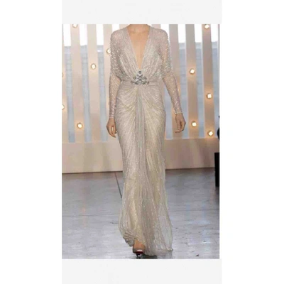 Pre-owned Jenny Packham Maxi Dress In Beige