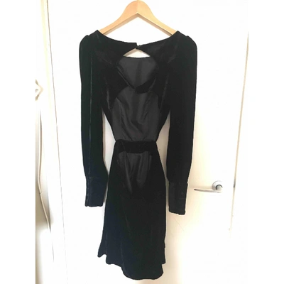 Pre-owned Topshop Unique Velvet Mid-length Dress In Black