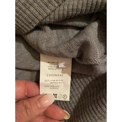 Pre-owned Pinko Wool Top In Grey