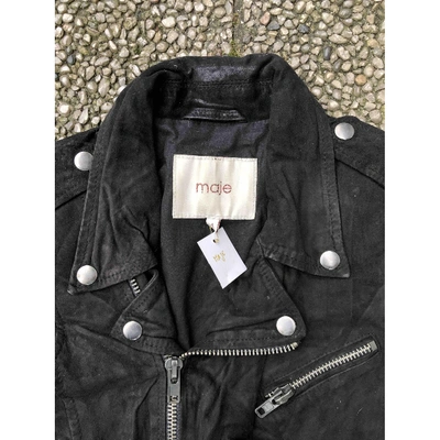 Pre-owned Maje Black Suede Leather Jacket