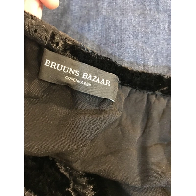 Pre-owned Bruuns Bazaar Velvet Mid-length Dress In Black