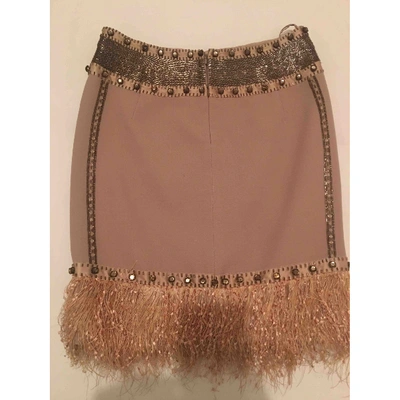 Pre-owned Aquilano Rimondi Wool Mini Skirt In Pink