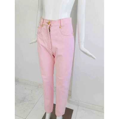 Pre-owned Versace Trousers In Pink