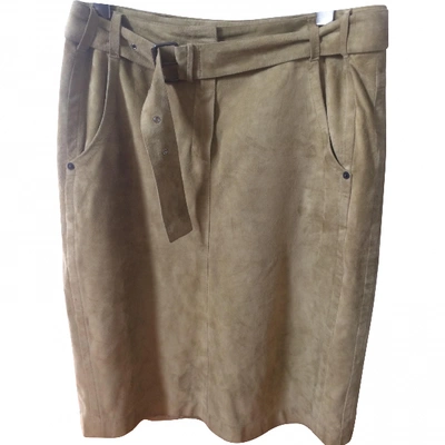 Pre-owned Marc Cain Khaki Suede Skirt