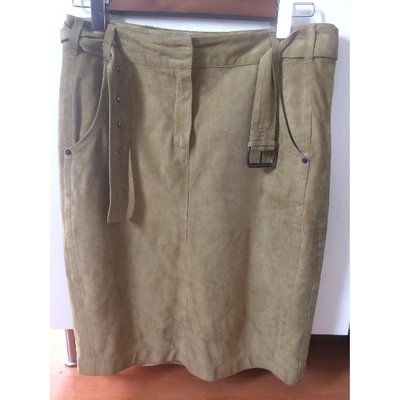 Pre-owned Marc Cain Khaki Suede Skirt