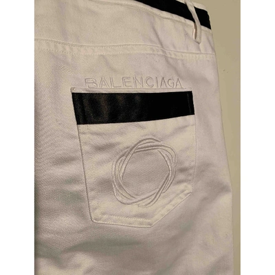 Pre-owned Balenciaga Slim Jeans In White