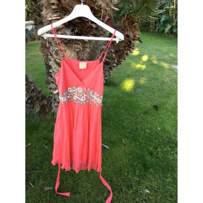 Pre-owned Manoush Silk Dress In Red
