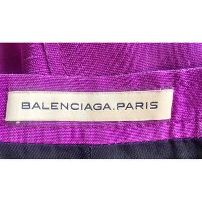 Pre-owned Balenciaga Purple Silk Skirt
